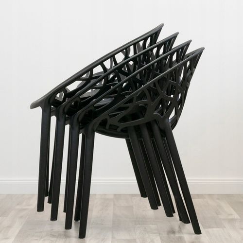 ZESTAW OGRODOWY BALKONOWY 2X KRZESŁO PLASTIKOWE AŻUROWE + STOLIK na Arena.pl