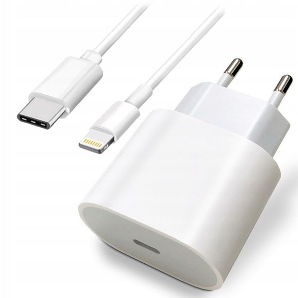 SZYBKA ŁADOWARKA DO APPLE IPHONE 20W+KABEL USB-C LIGHTNING 1M zdjęcie 5