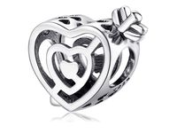 Rodowany srebrny charms pandora serce strzała kupidyna labirynt arrow heart srebro 925 BEADNEW7