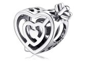 Rodowany srebrny charms pandora serce strzała kupidyna labirynt arrow heart srebro 925 BEADNEW7
