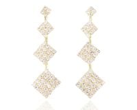 Kolczyki na sztyfcie cyrkoniowe romby 5,5 cm