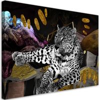 Obraz na płótnie, Lampart abstrakcja kolorowa 60x40 60x40