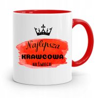 Kubek Czerwony Krawca Krawcowej Najlepsza Krawcowa Z Nadrukiem Ze Zdjęciem