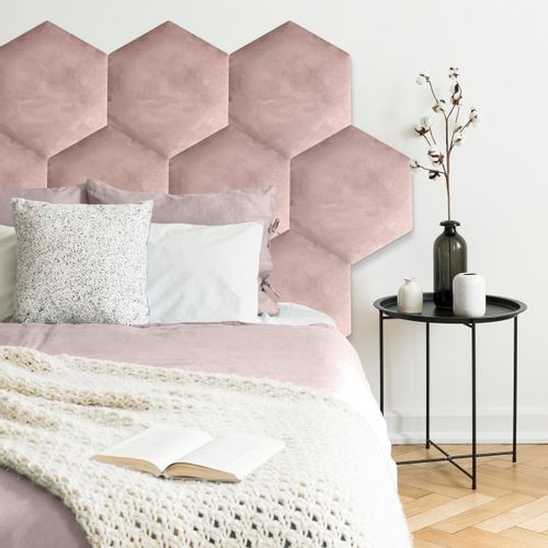 PANELE TAPICEROWANE PLASTER MIODU Heksagon RÓŻOWY 26cm x 30cm na Arena.pl
