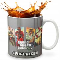 KUBEK 330ml GRAFIKA PREZENT ŚWIĘTA WZÓR - GRA GRAND THEFT + IMIĘ