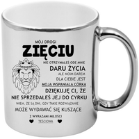 KUBEK SREBRNY PREMIUM DLA ZIĘCIA URODZINY IMIENINY ŚMIESZNY PREZENT