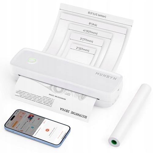 MUNBYN Drukarka Bluetooth Termiczna A4 203DPI na Arena.pl