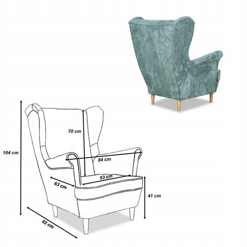 Zestaw wypoczynkowy uszak Bonito sofa fotele pufy Family Meble j. zielony na Arena.pl