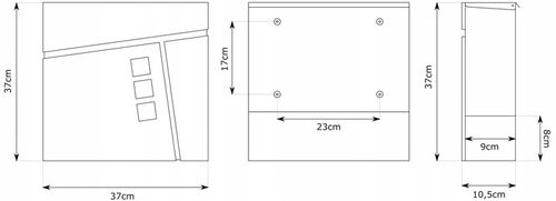 SKRZYNKA POCZTOWA NA LISTY POCZTĘ GAZETY TUBA WIZJER ANTRACYT + NAPIS ADRES na Arena.pl