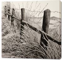 Obraz 100x100cm Szumy i Szepty Wiejskiego Płotu