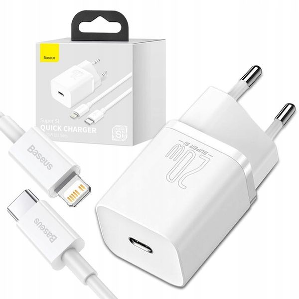 BASEUS SZYBKA ŁADOWARKA SIECIOWA INTELIGENTNA KOSTKA USB C 20W 3A +KABEL IP zdjęcie 8