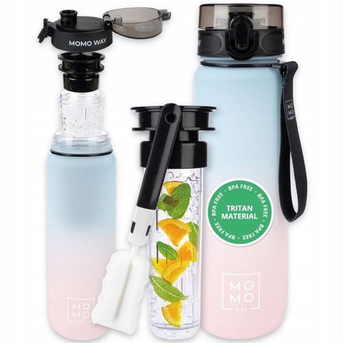 Duża BUTELKA na wodę MOMO WAY szczelny BIDON z miarką BPA free tritan 1l na Arena.pl