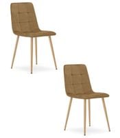Krzesło do jadalni brązowe welurowe KARA do salonu kuchni stabilne x2