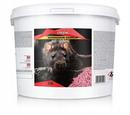 BARDZO SILNA TRUTKA NA SZCZURY I MYSZY GRANULAT BROMADIOLON STRONG 3KG na Arena.pl