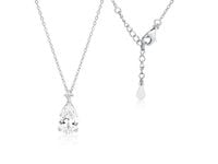 Delikatny rodowany srebrny naszyjnik gwiazd celebrytka łezka kropla białe cyrkonie srebro 925 Z1591N