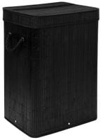 Kosz na pranie bambusowy z pokrywą SOREN 80L czarny