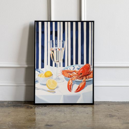 Plakat homar rak restauracja 30x40 cm w czarnej ramie na Arena.pl