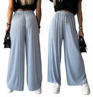 Plisowane luźne SPODNIE damskie KULOTY szeroka nogawka wygodne modne kolory