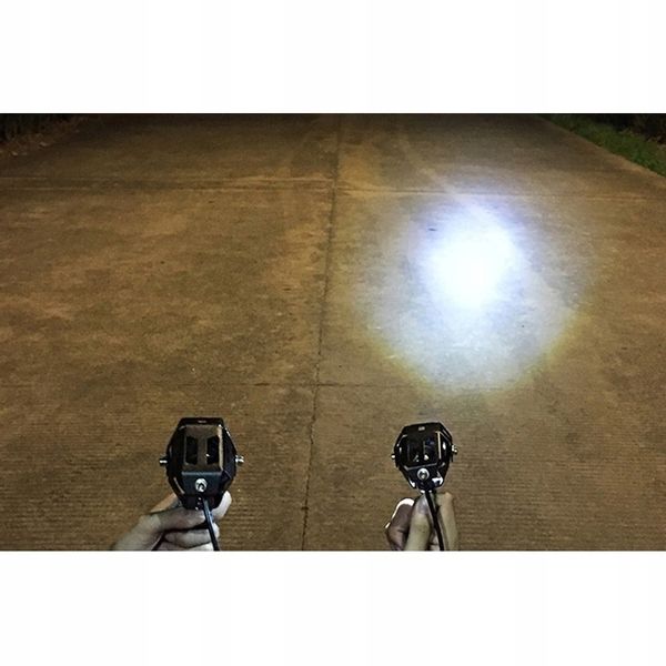 2 x HALOGEN MOTOCYKLOWY U7 MINI+WŁĄCZNIK+RING zdjęcie 4
