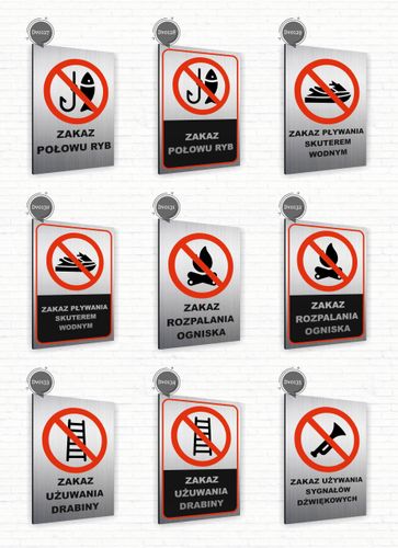 Tabliczka znak informacyjny 40x30 Srebrna ZAKAZ Nierdzewna TWÓJ NAPIS na Arena.pl