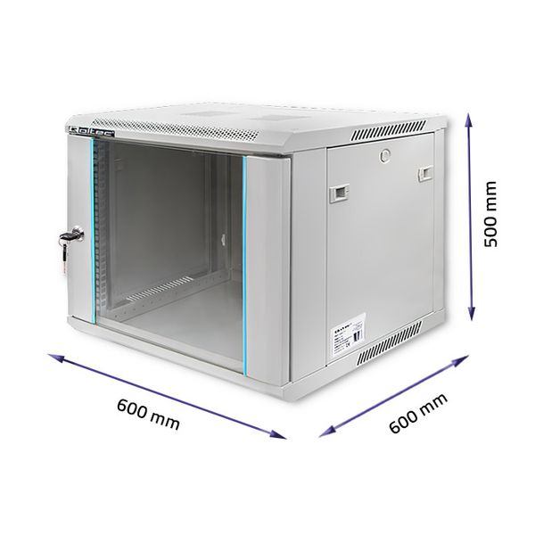 Qoltec Szafa RACK 19" | 9U | 600 x 600 x 501 zdjęcie 3