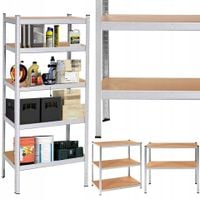 REGAŁ MAGAZYNOWY 150x75x30 cm metalowy GARAŻOWY wciskany Z PÓŁKAMI 625kg