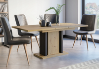 Masywny stół rozkładany do salonu 140 / 180 x 90 Dąb Artisan / Czarny WOTT