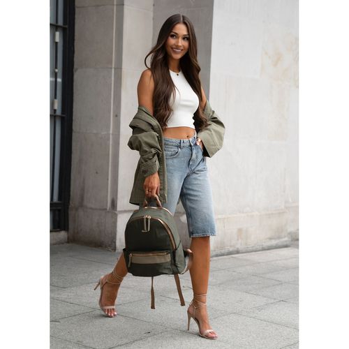 zielony, miejski plecak damski z poliestru zamykany suwakami - peterson na Arena.pl