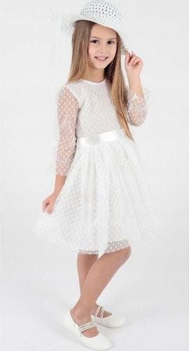 SUKIENKA ELEGANCKA TIUL KAPELUSZ biel 7/8 H110A na Arena.pl