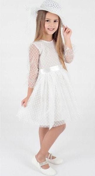 SUKIENKA ELEGANCKA TIUL KAPELUSZ biel 7/8 H110A zdjęcie 2