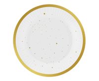 Talerzyki papierowe Celebrate złote 18cm 6szt