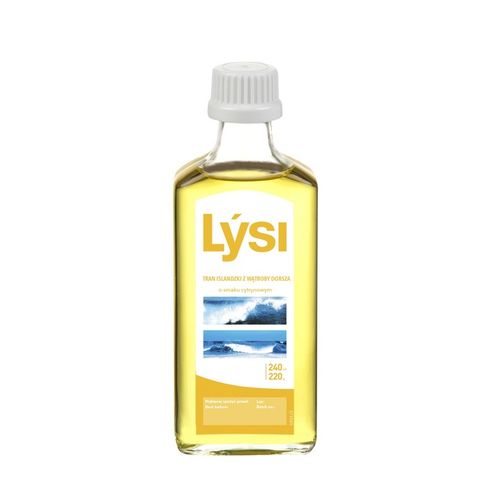Lysi TRAN ISLANDZKI CYTRYNOWY z WĄTROBY DORSZA DHA EPA 240ml na Arena.pl