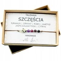 Bransoletka Szczęścia Damska Z Kamieni Naturalnych Talizman Czarny