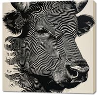 Obraz 100x100cm Byk w Świetlistych Barwach