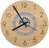 Bambusowy ZEGAR ścienny nadruk dla instytucji państwowych DLA SZKOŁY LOGO