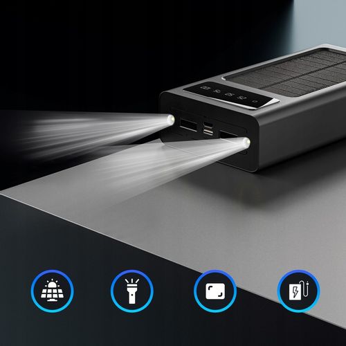 POWERBANK SOLARNY 20000 MAH KABEL ŁADOWANIE na Arena.pl