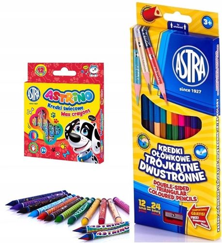 Wyprawka Szkolna Astra XXL 20 elementów Duży zestaw do szkoły Farby 12 kol. na Arena.pl