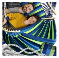 Hamak Ogrodowy 2-osobowy XXL 240x150 Turystyczny z Drążkiem Huśtawka Fotel