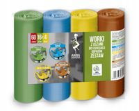 az worki z uszami do segregacji odpadów zestaw 60l 4x16szt