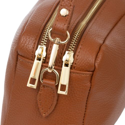 VERA PELLE torebka damska skórzana listonoszka z paskiem V486 j.camel na Arena.pl