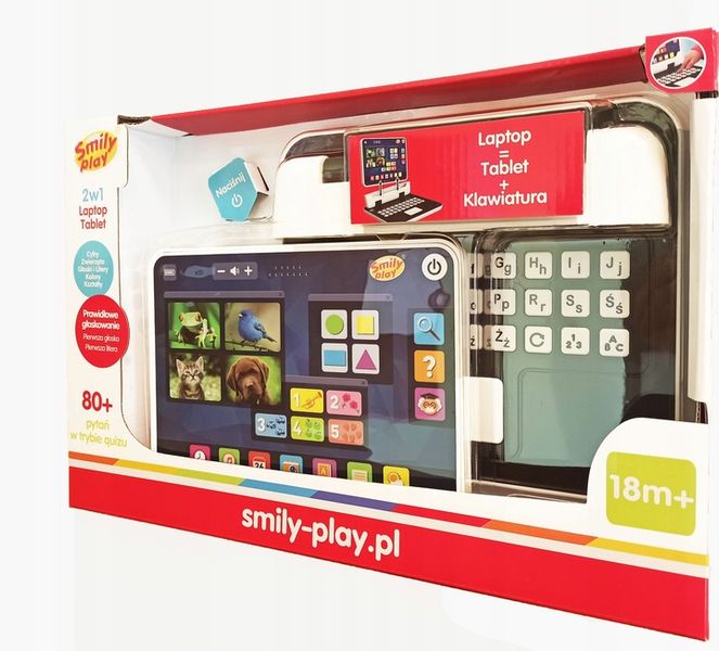 INTERAKTYWNY EDUKACYJNY LAPTOP TABLET 2W1- do nauki PO POLSKU 80 pytań+18 m zdjęcie 9