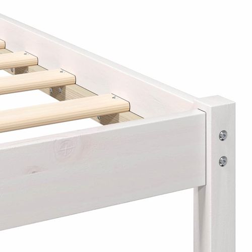 Ramka łóżka Z zagłówkiem Biały 90 x 190 cm Lite drewno sosnowe na Arena.pl