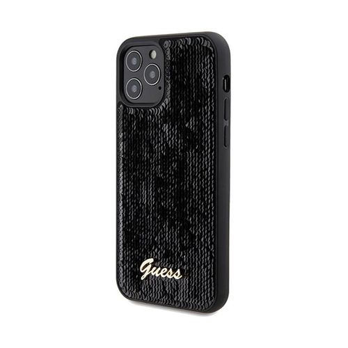 Guess Sequin Script Metal - Etui iPhone 12 / iPhone 12 Pro (czarny) na Arena.pl