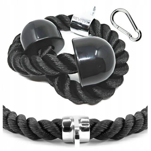 SZNUR UCHWYT DO WYCIĄGU LINA NA TRICEPS MASYWNA I SOLIDNA Z KARABIŃCZYKIEM na Arena.pl