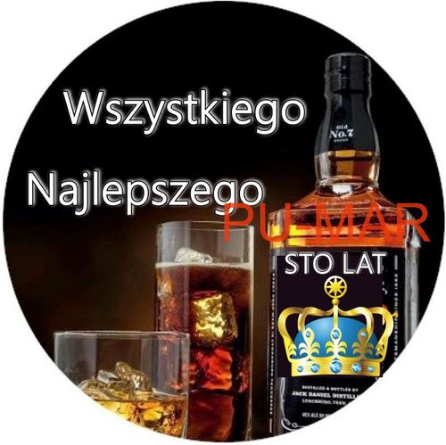 Opłatek na tort Urodziny Jack Daniels Whisky Drink Kieliszek Tekst Gratis na Arena.pl