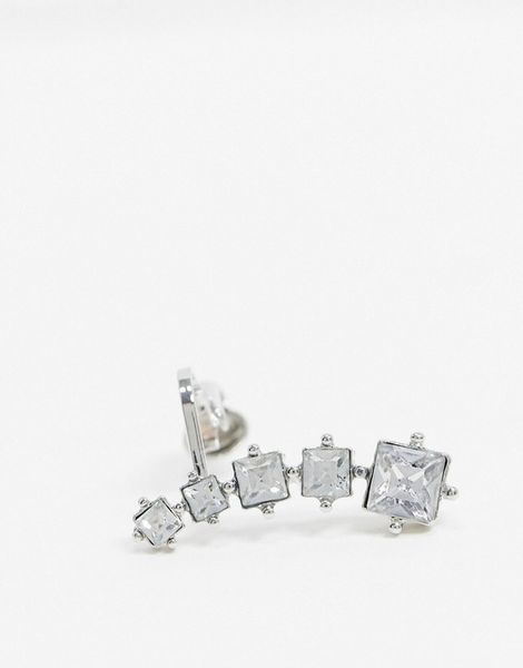 DESIGN Nausznica srebrna z kryształkami zdjęcie 5