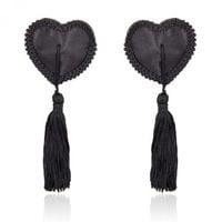 bielizna heart nipples tassels black