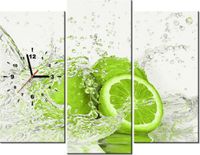 90CM 70 ZEGAR 3 ELEM LIMONKA WODZIE SCIENNY DRUK