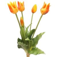 TULIPAN sztuczny TULIPANY SILIKONOWE BUKIET 5 sztuk POMARAŃCZOWE