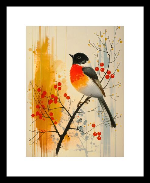 Plakat 15x20cm Jesienny Rudzik zdjęcie 3